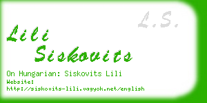 lili siskovits business card